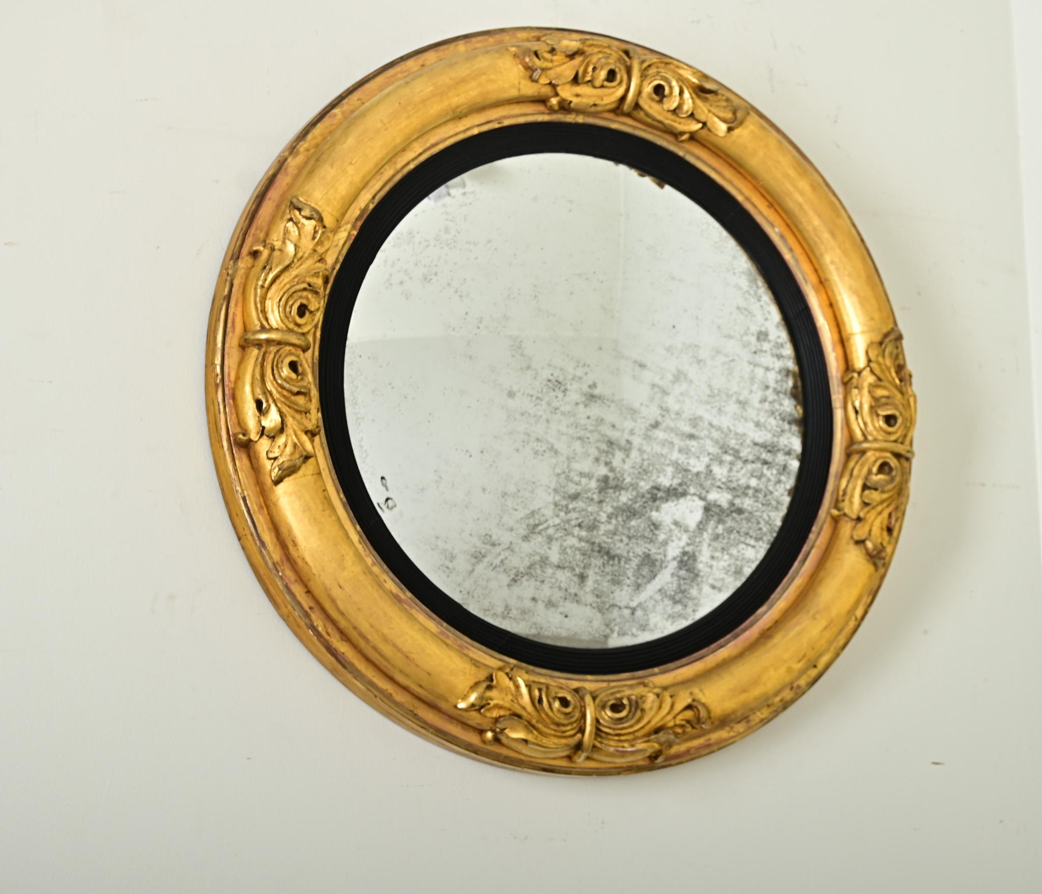 Regency English 19th Century Convex Mirror For Sale
