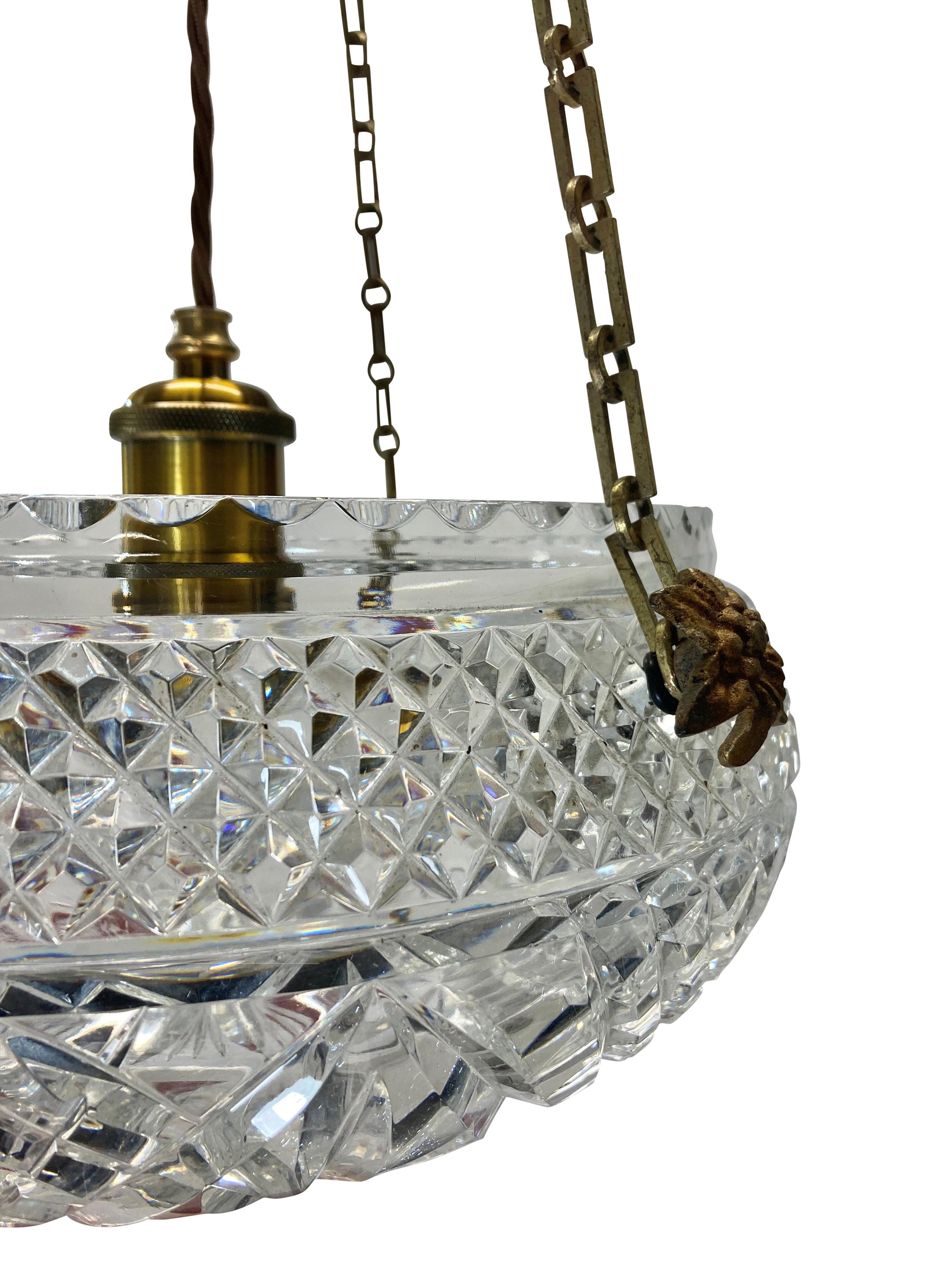 English 19th Century Cut Glass Hanging Light In Good Condition For Sale In London, GB