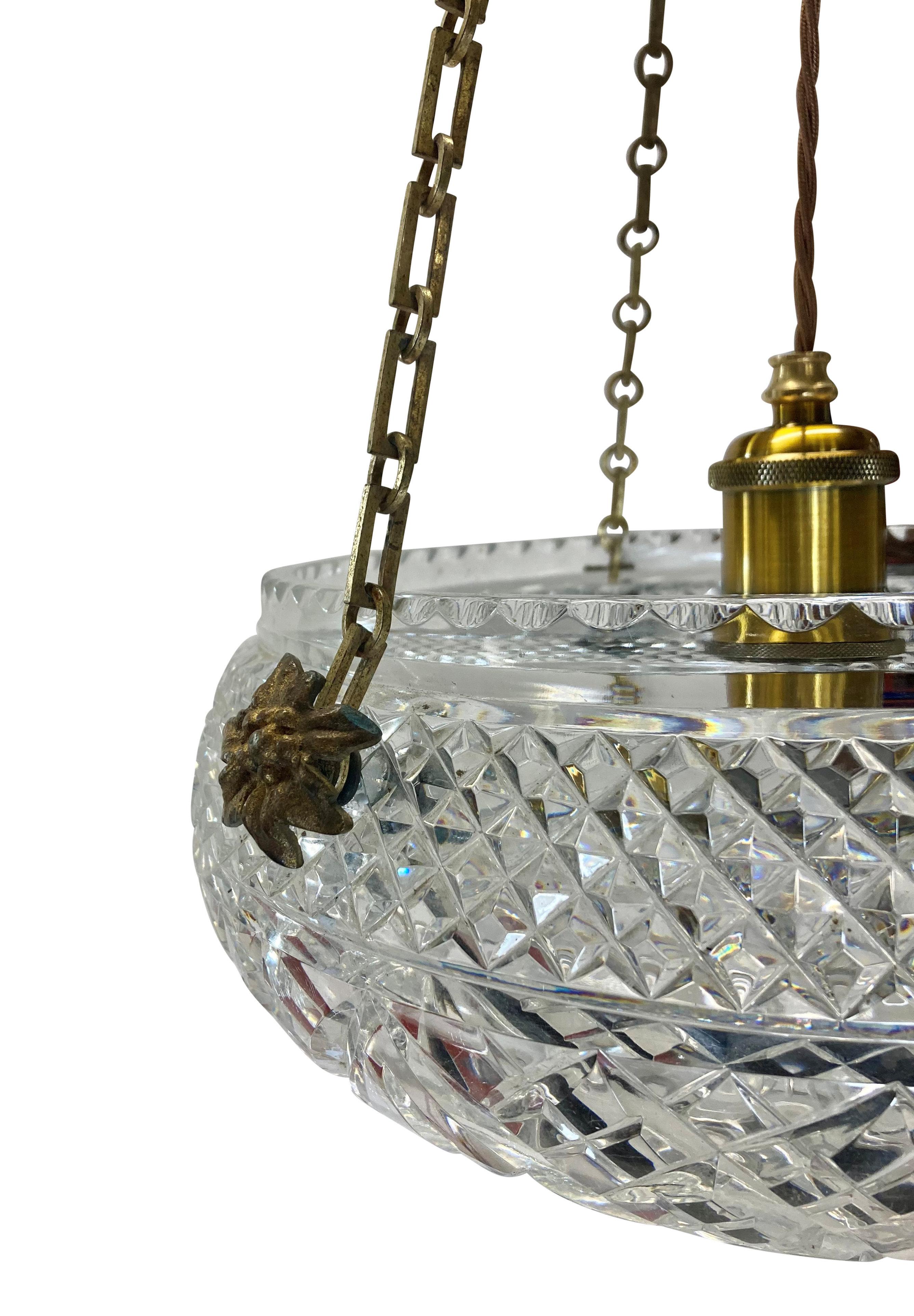English 19th Century Cut Glass Hanging Light For Sale 2