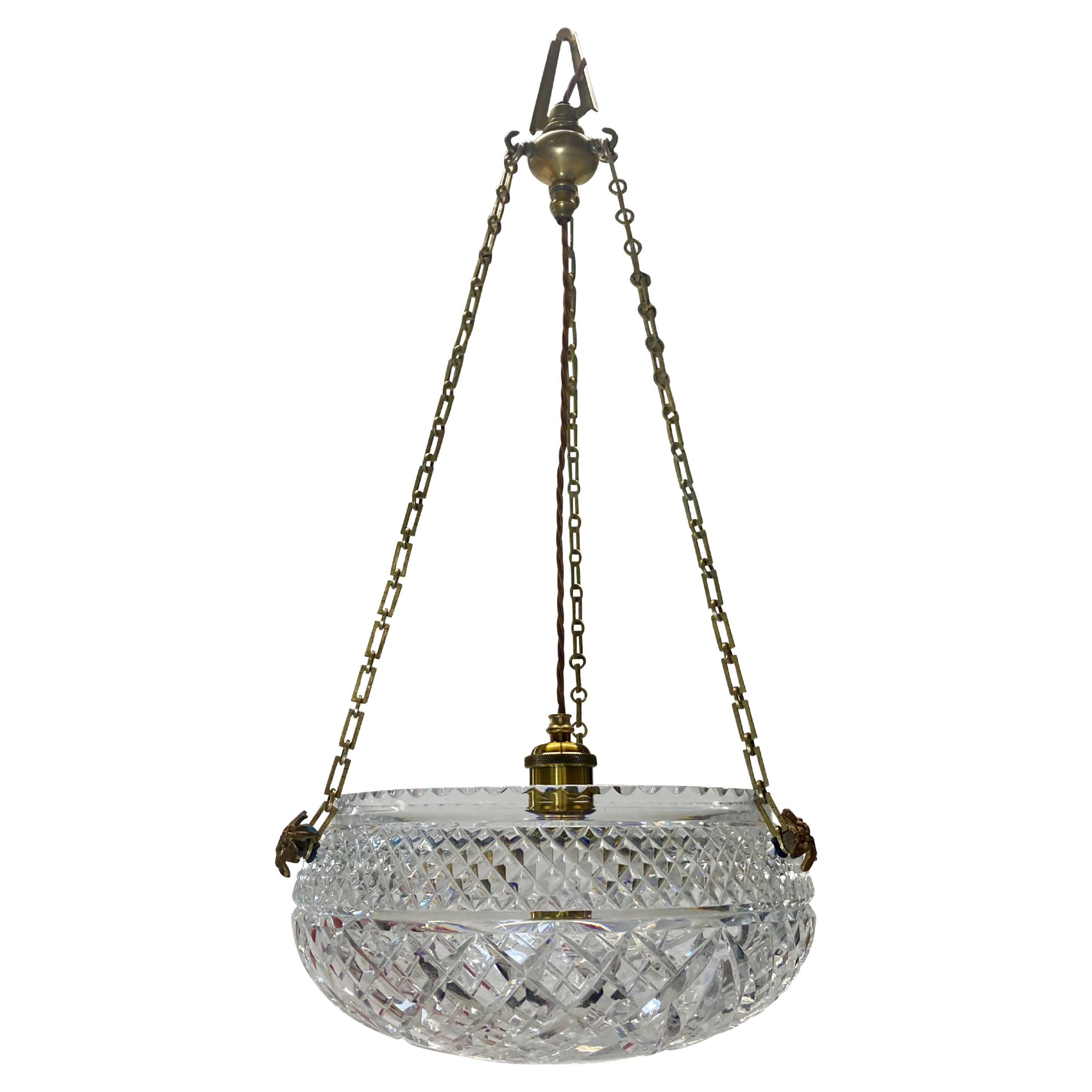 English 19th Century Cut Glass Hanging Light