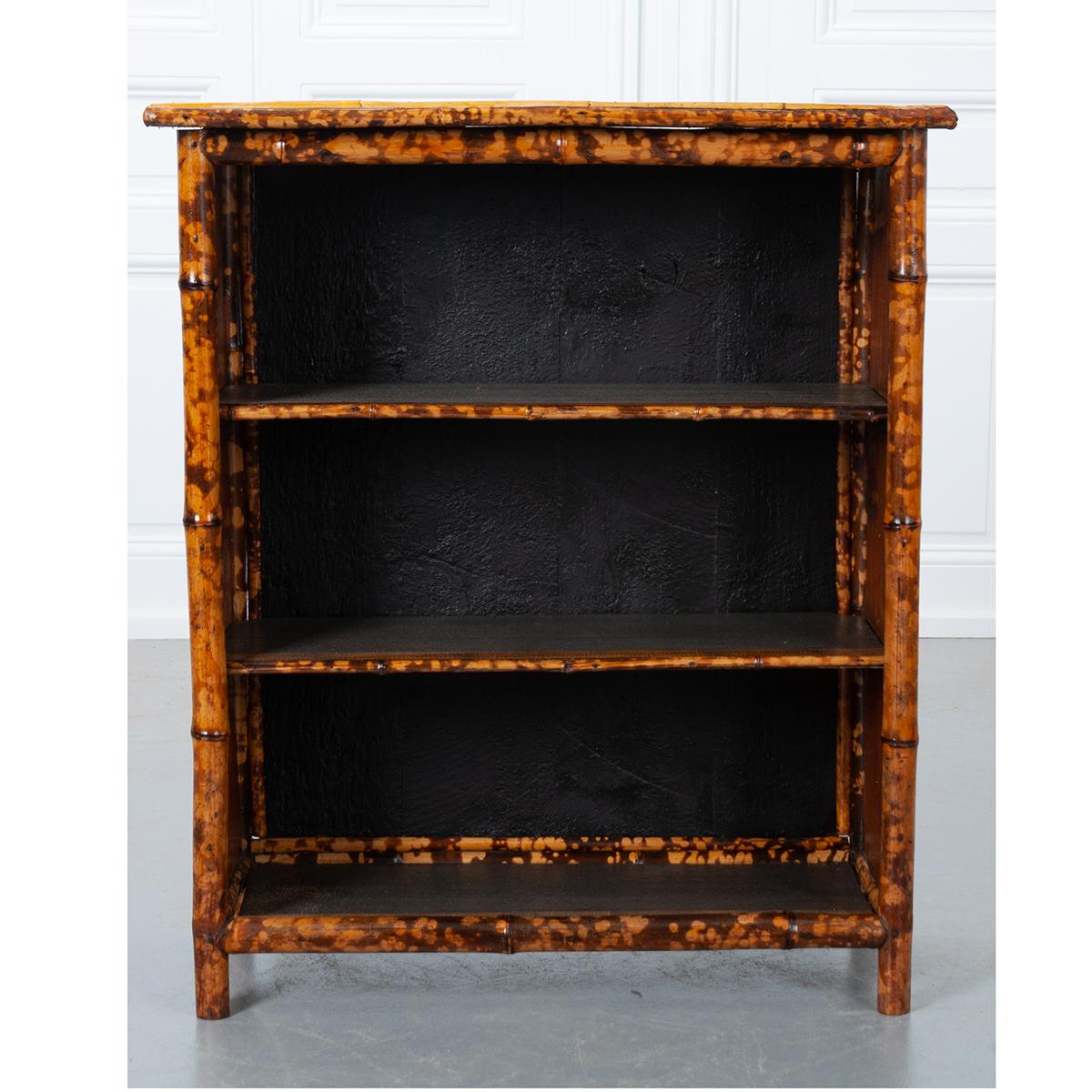 English 19th Century Decoupage Bamboo Bookcase 2