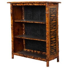 Antique English 19th Century Decoupage Bamboo Bookcase