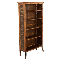 English 19th Century Decoupage Bamboo Bookcase
