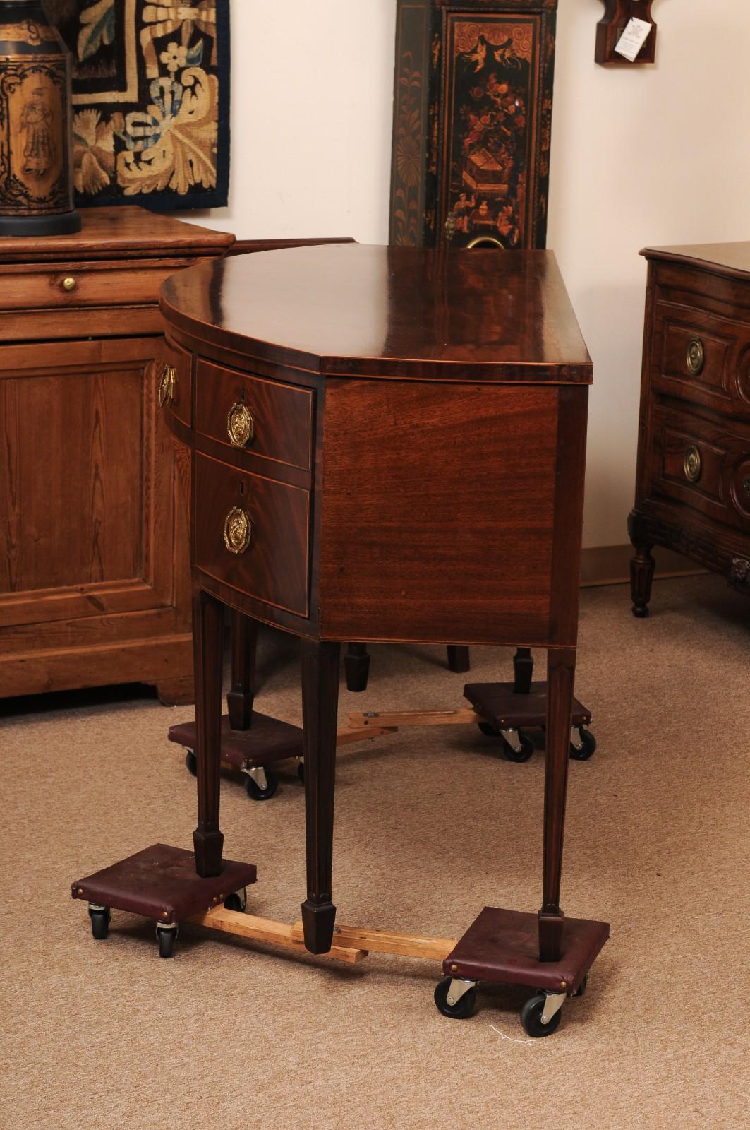 English 19th Century Demilune Mahogany Sideboard For Sale 7