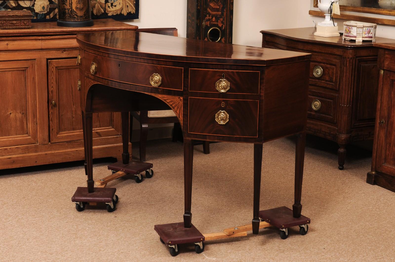 English 19th Century Demilune Mahogany Sideboard For Sale 8