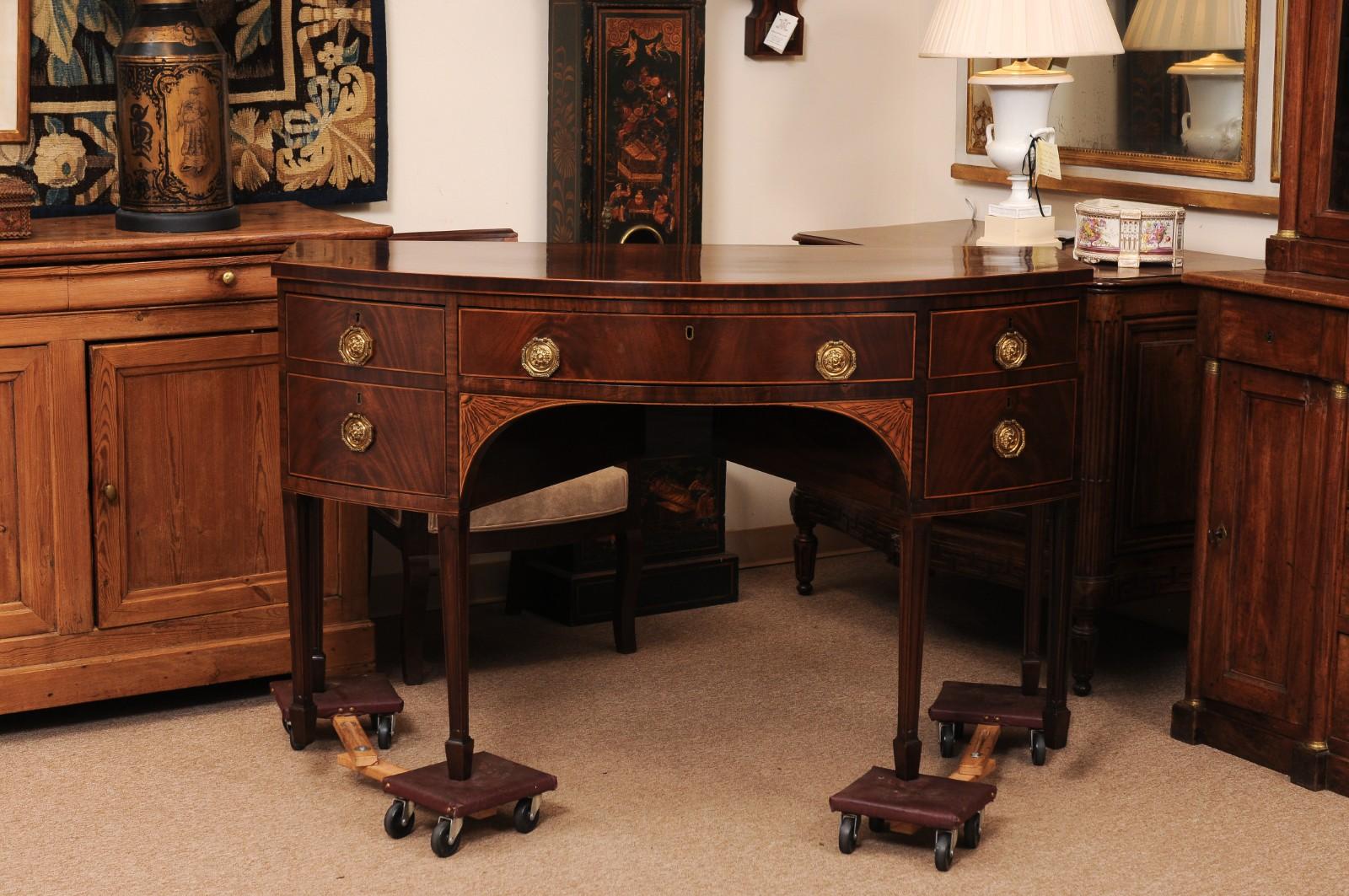 English 19th Century Demilune Mahogany Sideboard For Sale 9