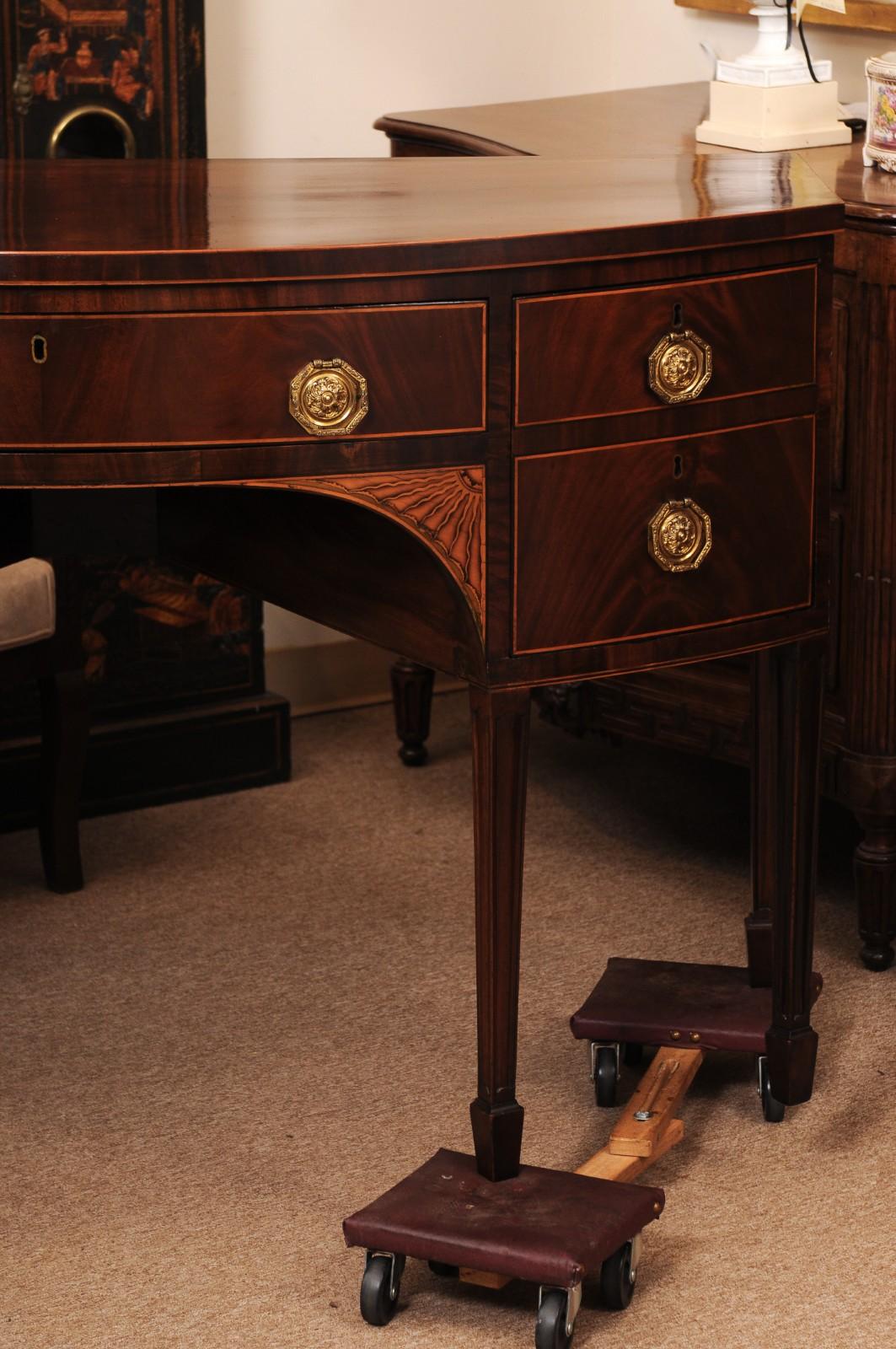 English 19th Century Demilune Mahogany Sideboard For Sale 11