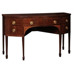 English 19th Century Demilune Mahogany Sideboard