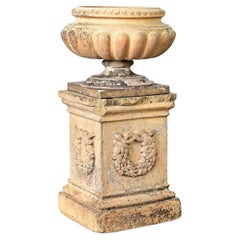 English 19th Century Doulton Campania Urn on Pedestal
