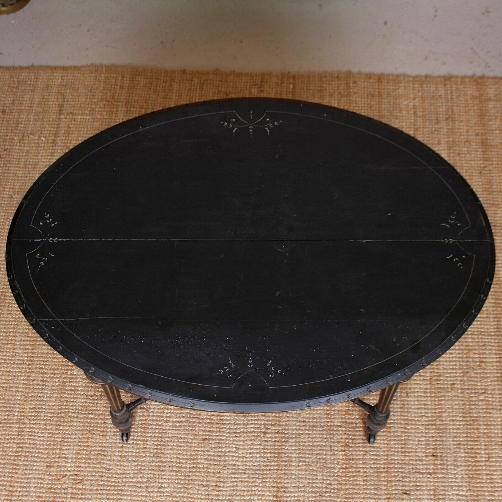 English 19th Century Ebonized Table Dining Centre Console For Sale 7