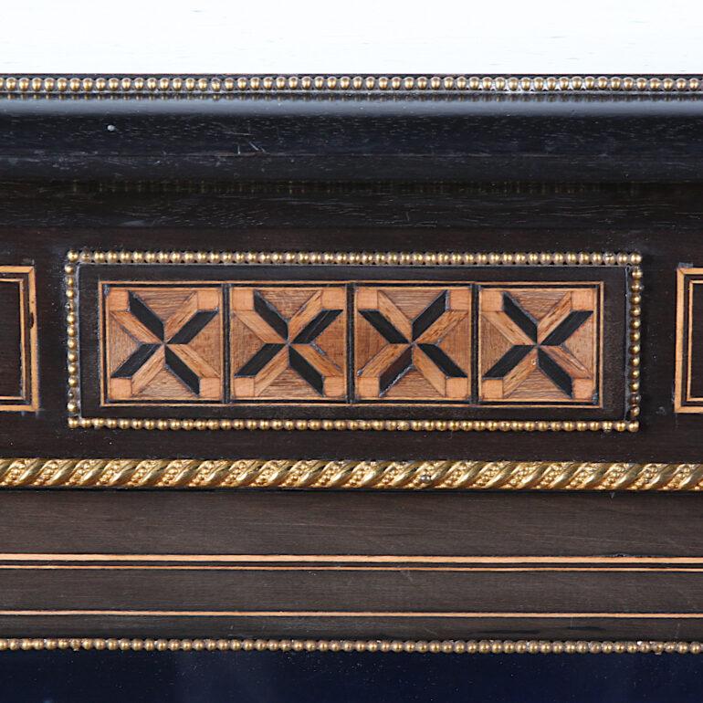 Late 19th Century English 19th Century Ebonized and Inlaid Side Cabinet Vitrine