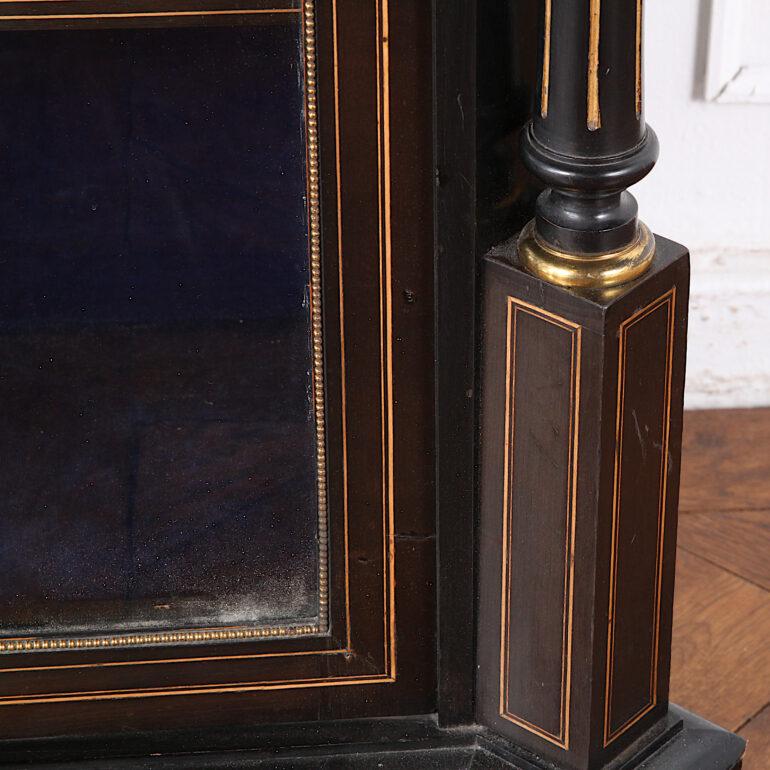 Wood English 19th Century Ebonized and Inlaid Side Cabinet Vitrine