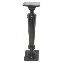 English 19th Century Ebonized Torchere Forty Four Inches High, Reeded Column