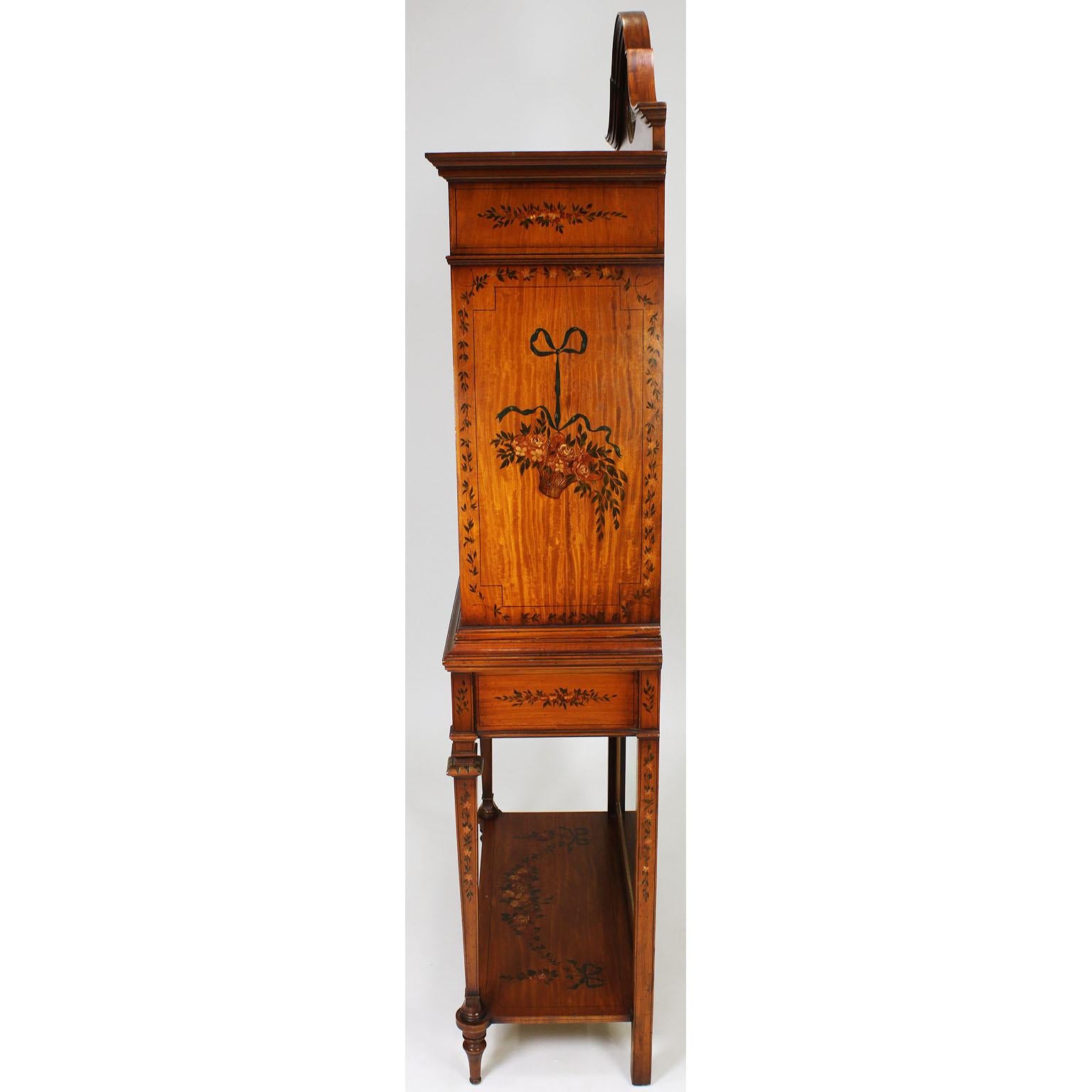 Armoire en bois satiné peinte avec montures en argent de style édouardien du 19e siècle en vente 8