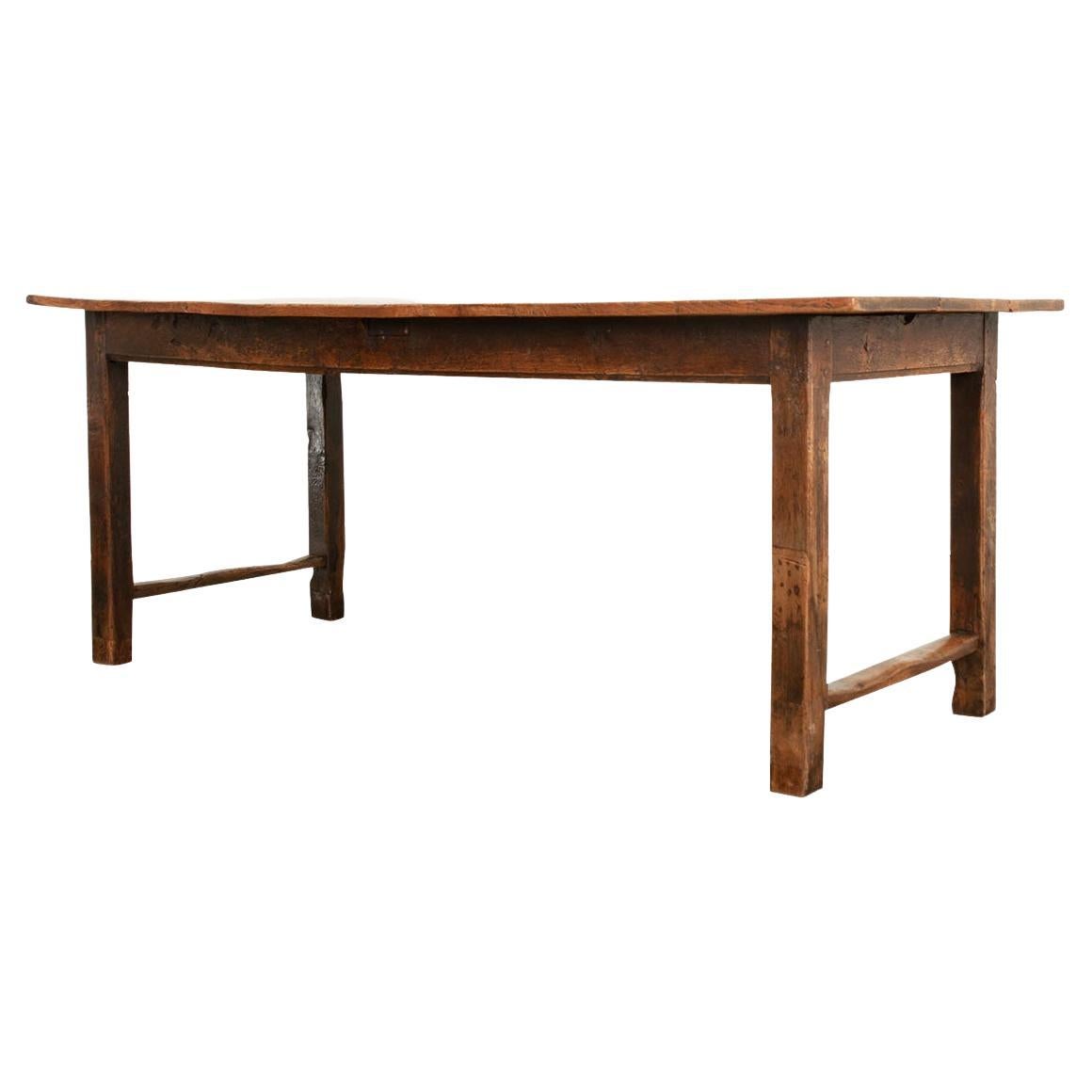 English 19th Century Elm & Ash Farm Table For Sale