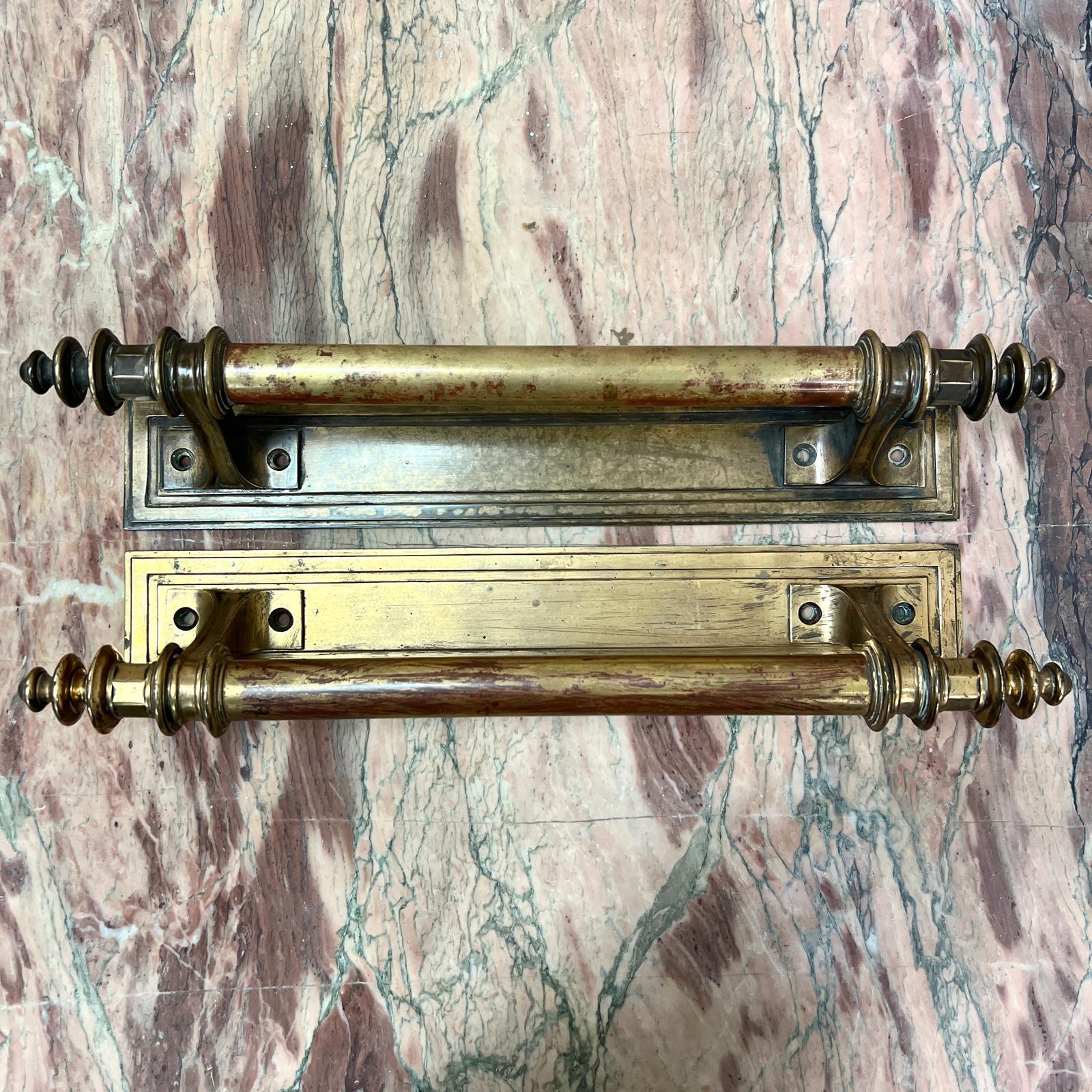 English 19th Century Exceptionally Large Bronze Door Handles 7
