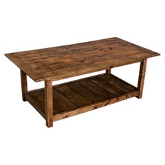 English 19th Century Farmhouse Table in Coffee Table Height