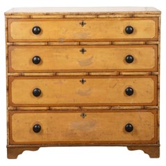 English 19th Century Faux Bamboo Chest of Drawers
