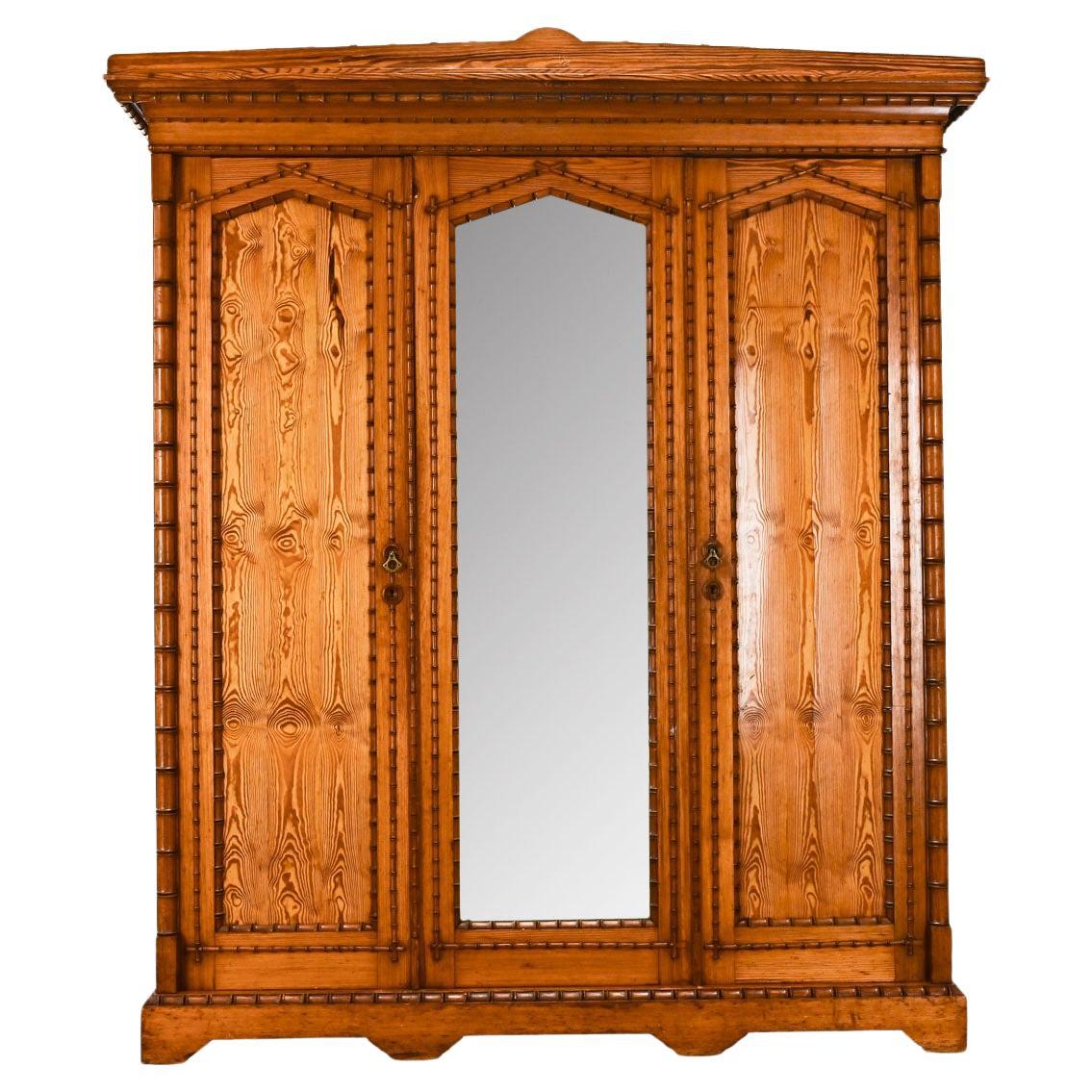 English 19th Century Faux Bamboo Linen Press