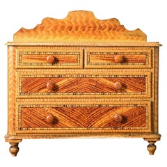 English 19th Century Faux Bois Painted Chest