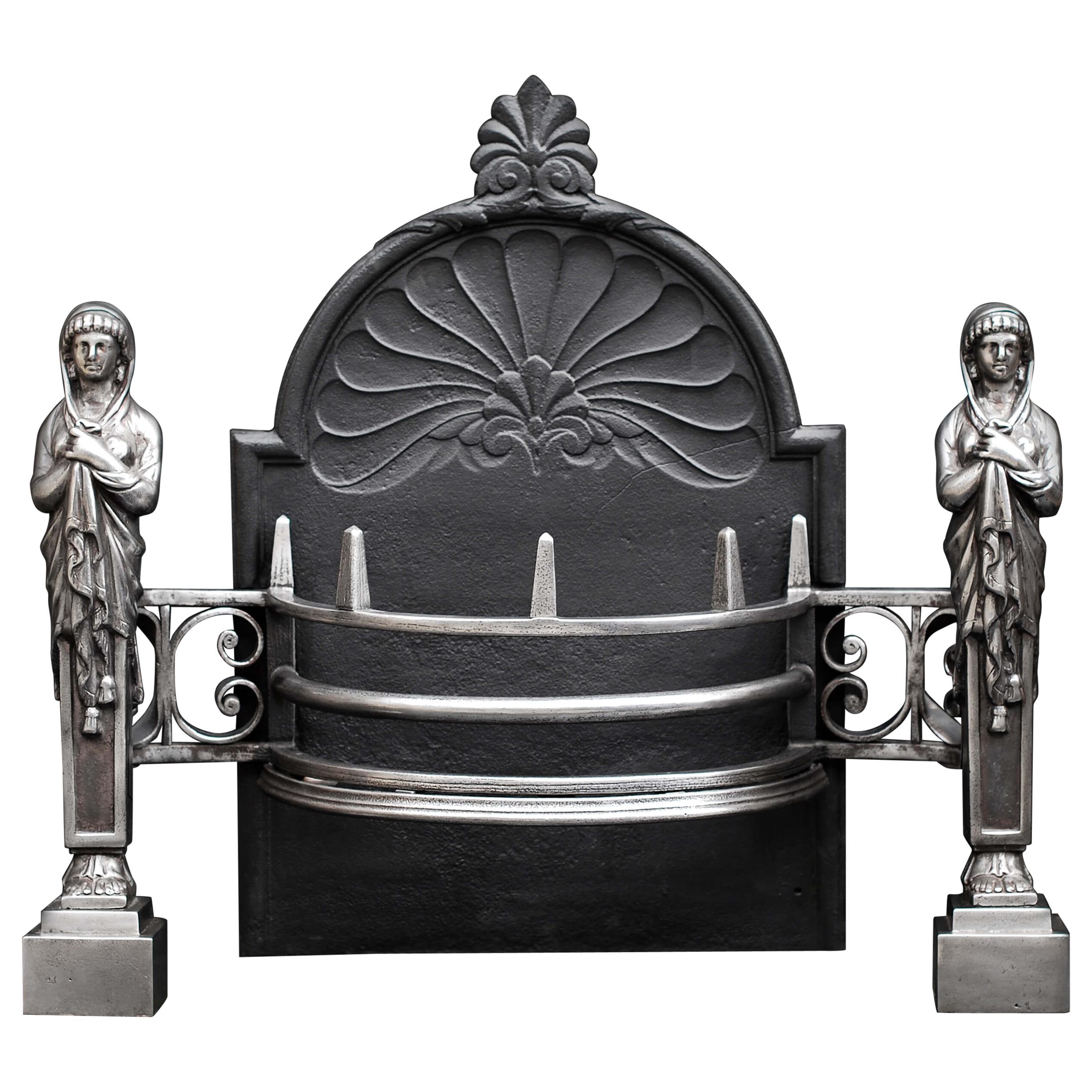 English 19th Century Firegrate with an Egyptian Influence For Sale