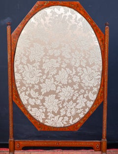 English 19th Century Fireplace Fender Exquisite Painted Satinwood, 1830