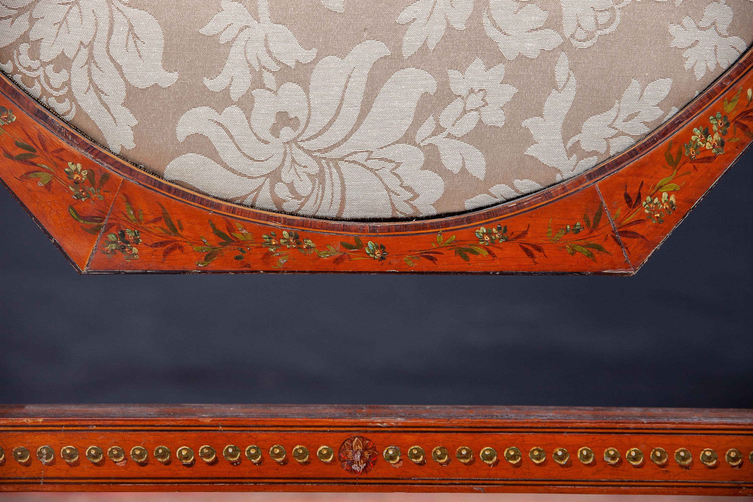 English 19th Century Fireplace Fender Exquisite Painted Satinwood, 1830 For Sale 1
