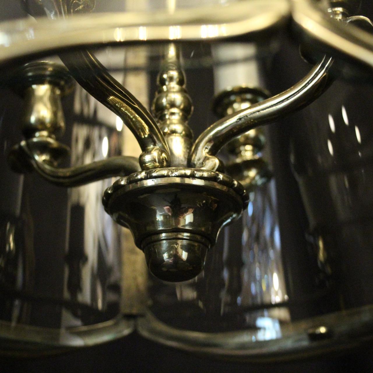 English 19th Century Four Light Convex Antique Hall Lantern 4