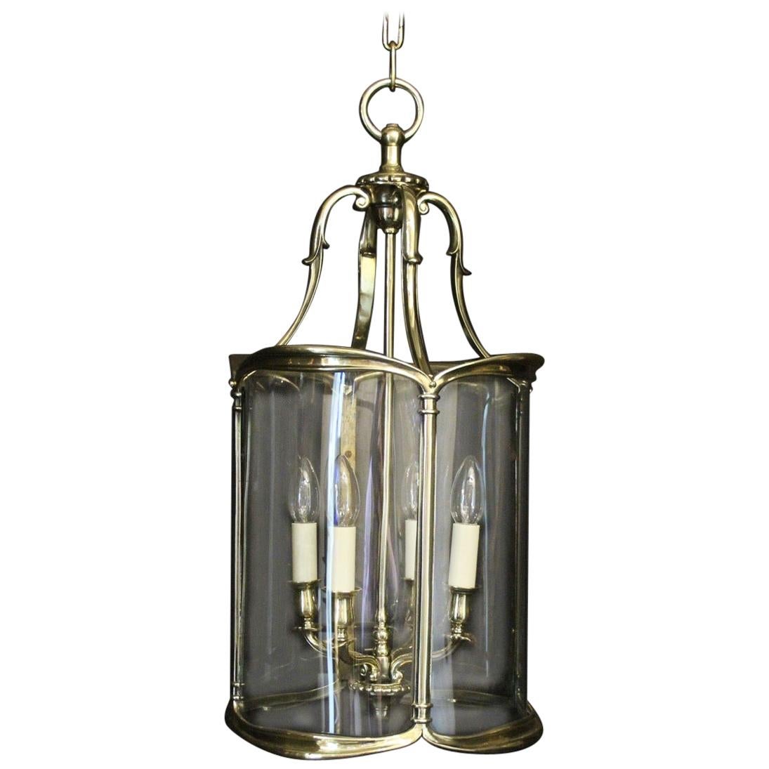 English 19th Century Four Light Convex Antique Hall Lantern
