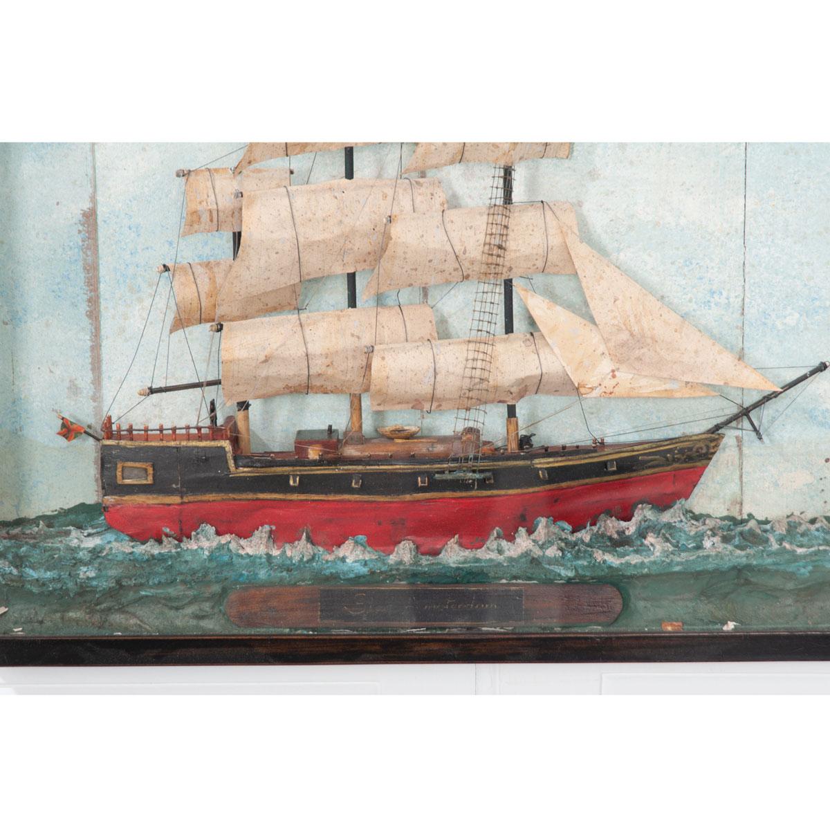 English 19th Century Framed Nautical Diorama In Good Condition In Baton Rouge, LA