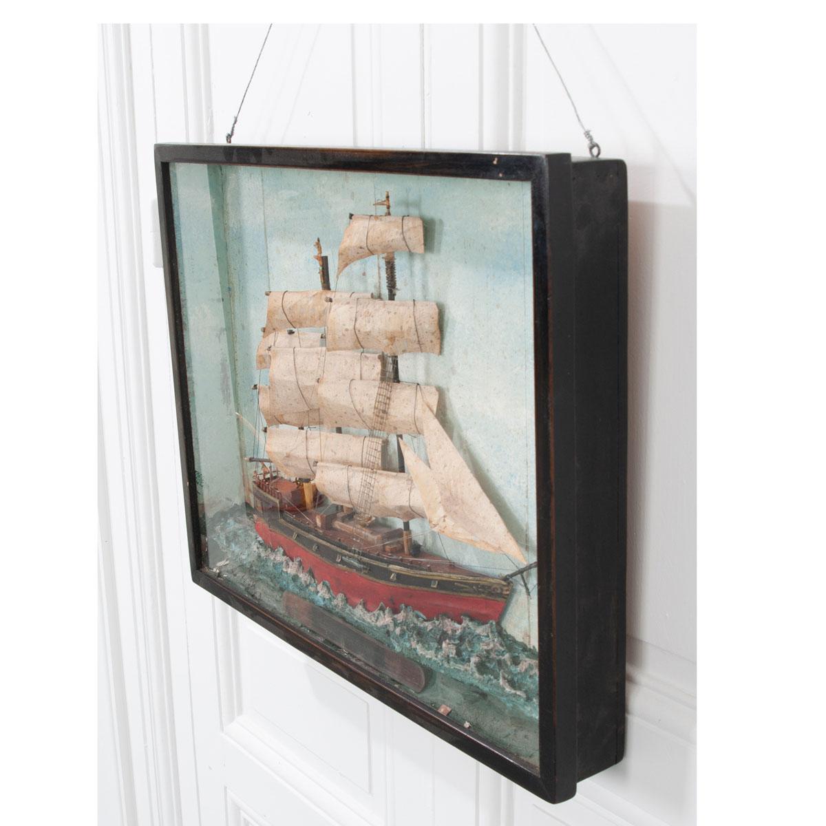 Wood English 19th Century Framed Nautical Diorama