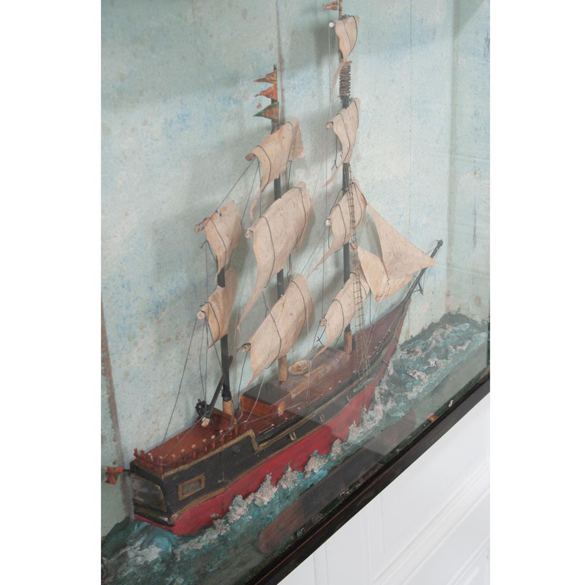 English 19th Century Framed Nautical Diorama 1