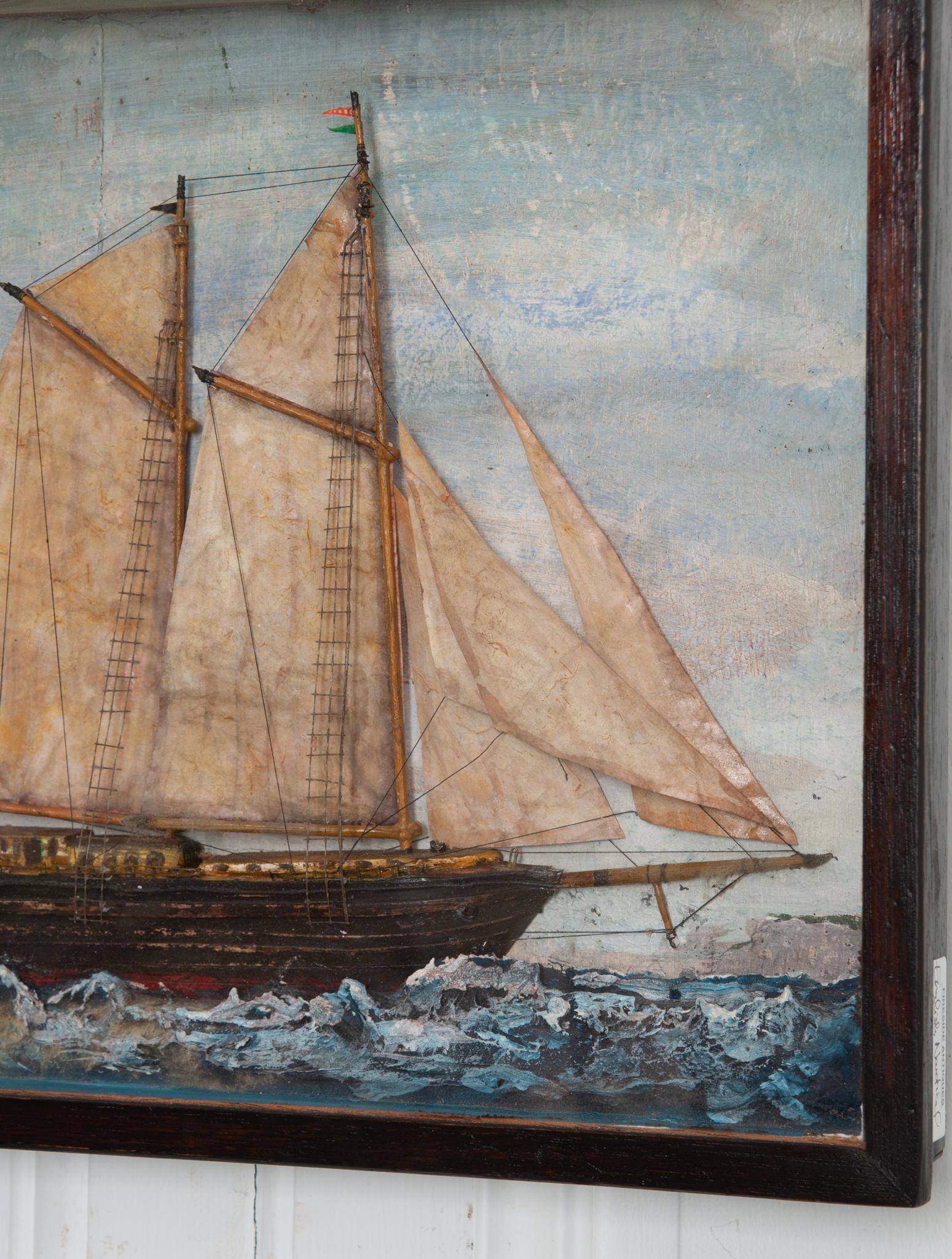 Glass English 19th Century Framed Nautical Diorama