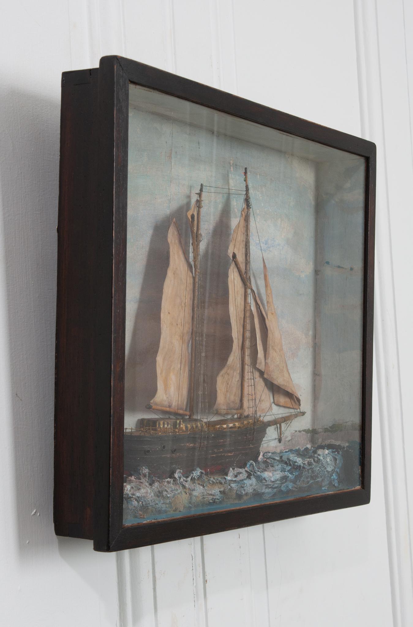 English 19th Century Framed Nautical Diorama 1