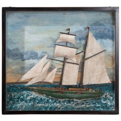 English 19th Century Framed Nautical Diorama