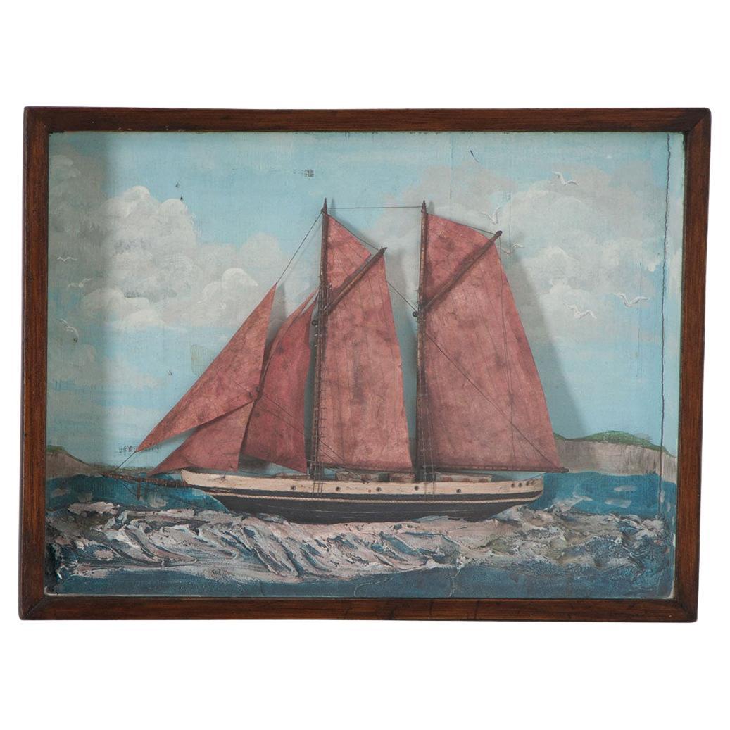 English 19th Century Framed Nautical Diorama