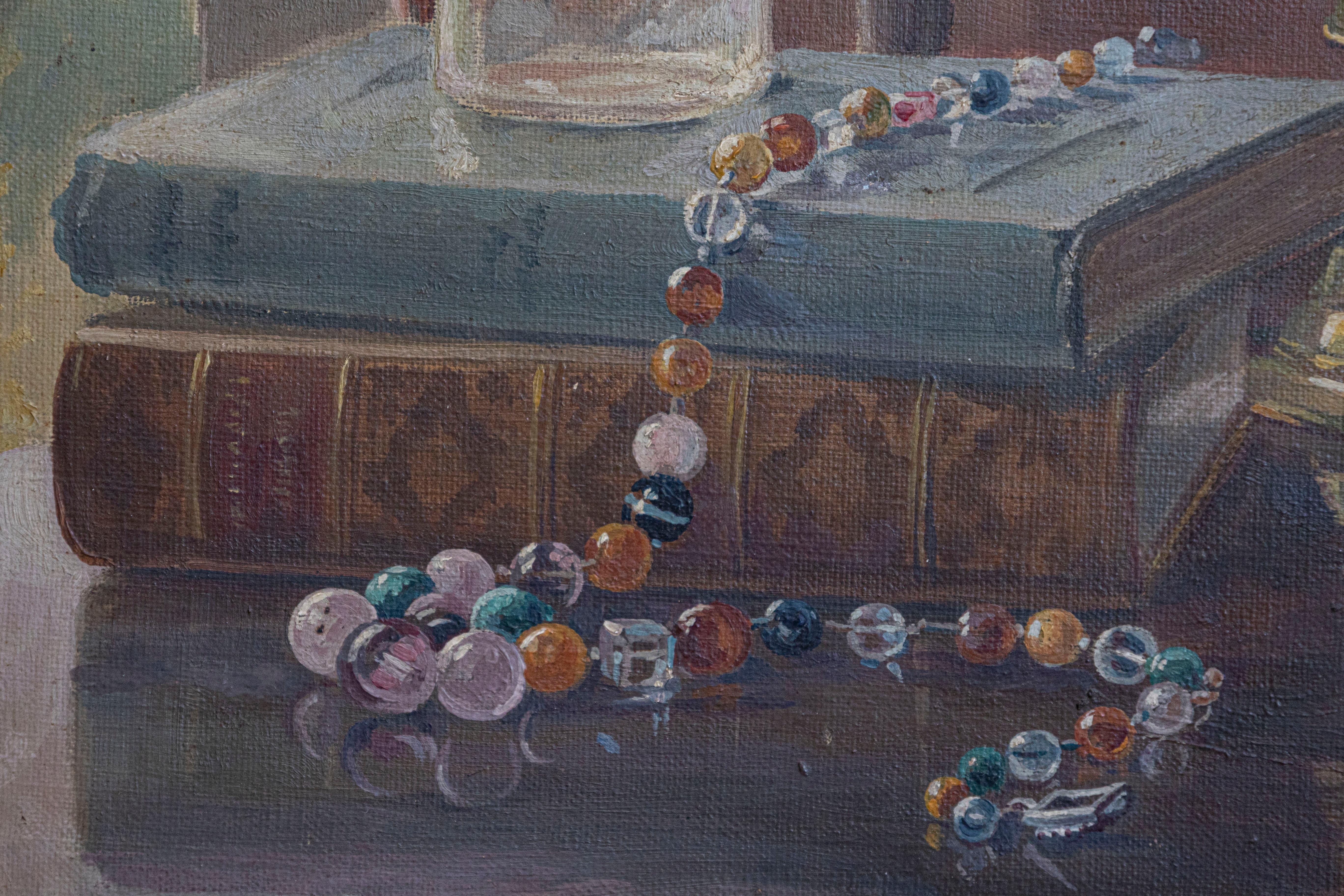 English 19th Century Framed Still-Life Violin Painting Signed Maurice Charles In Good Condition In Atlanta, GA