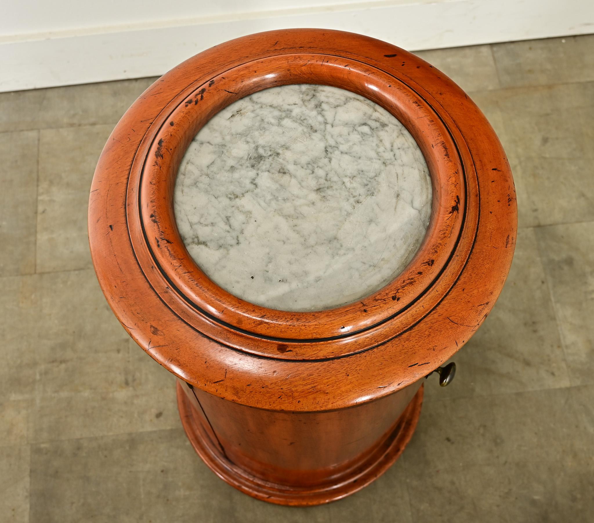 Carved English 19th Century Fruitwood Bedside Table For Sale