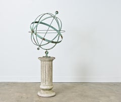English 19th Century Garden Armillary Sphere on Column