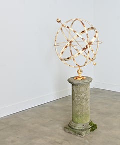 English 19th Century Garden Armillary Sphere on Column
