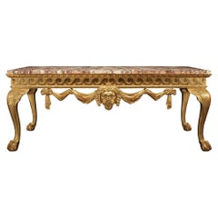 English 19th Century George II Gilt Wood And Marble Console