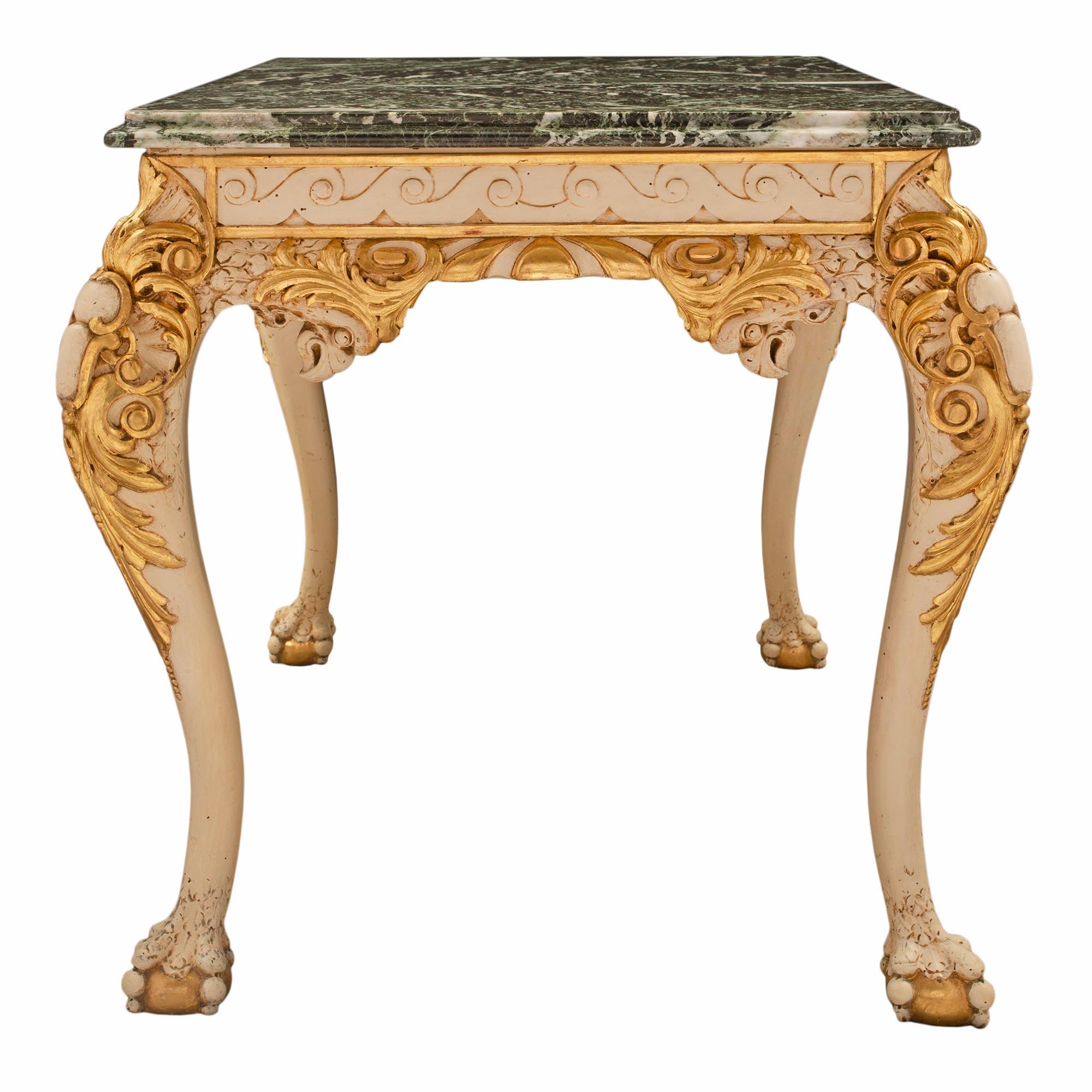 English 19th Century George II St. Giltwood and Marble Center Table In Good Condition For Sale In West Palm Beach, FL