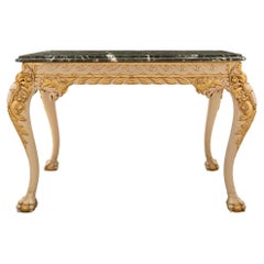 English 19th Century George II St. Giltwood and Marble Center Table