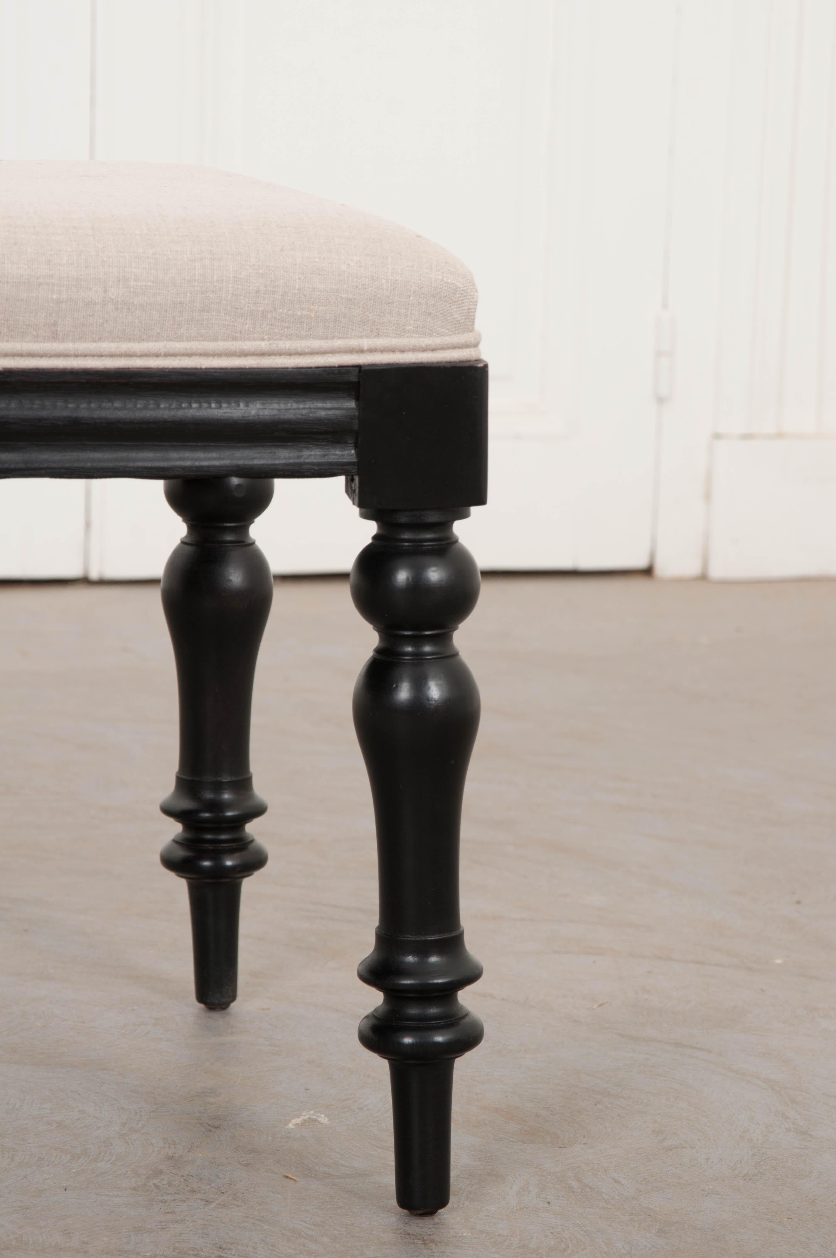 Wood English 19th Century George III Ebonized Bench