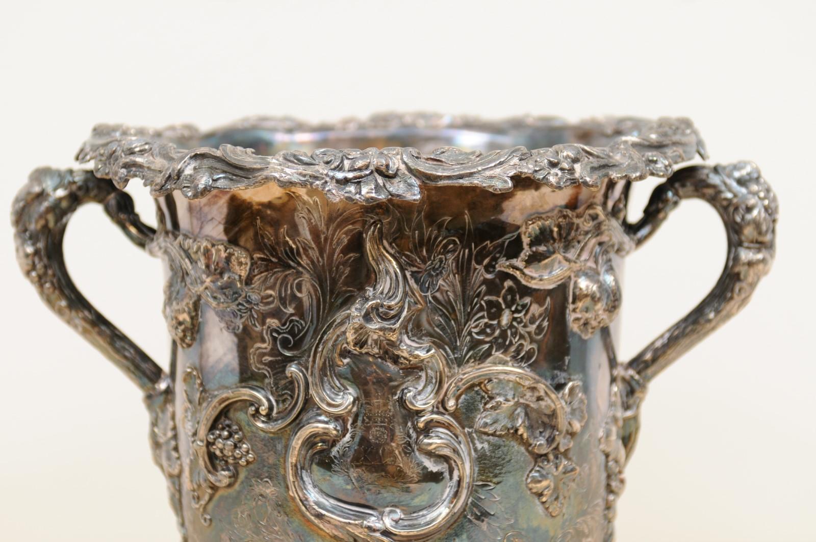 English 19th Century George III Sheffield Silver on Copper Champagne Bucket For Sale 1