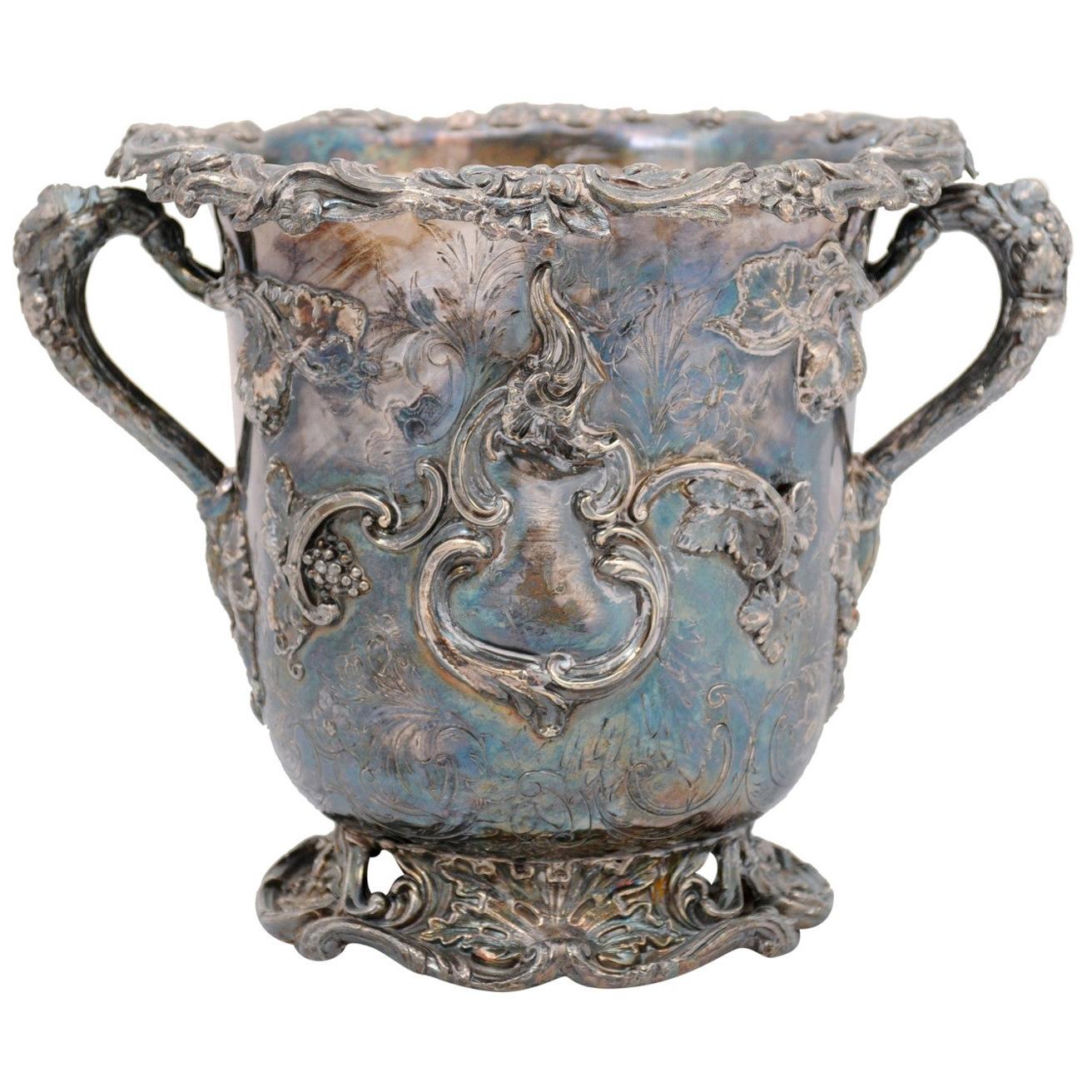 English 19th Century George III Sheffield Silver on Copper Champagne Bucket For Sale