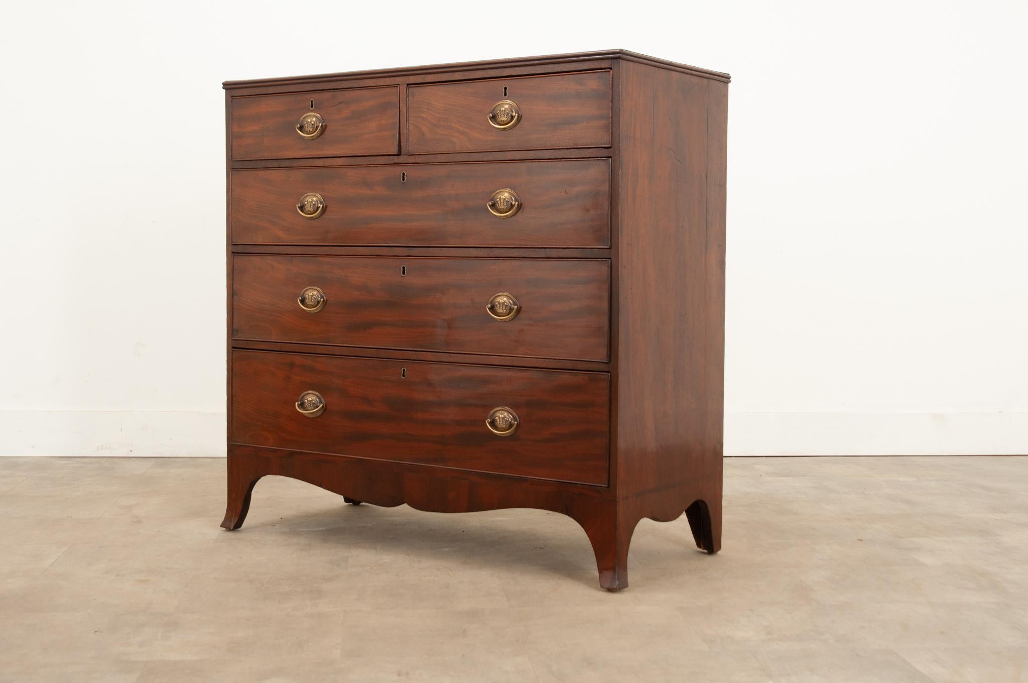 English 19th Century Georgian Mahogany Chest of Drawers For Sale 6