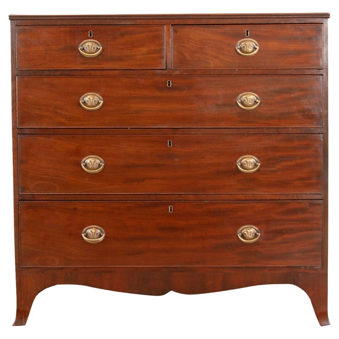 English 19th Century Georgian Mahogany Chest of Drawers For Sale