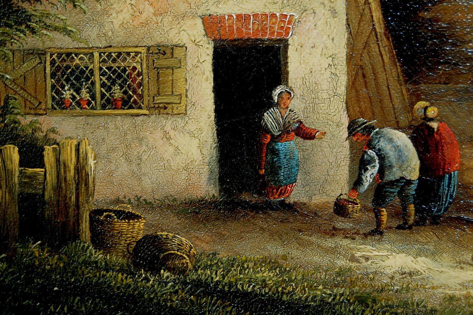 English 19th Century Georgina Lara Original Oil on Canvas -Suffolk Village Scene 5