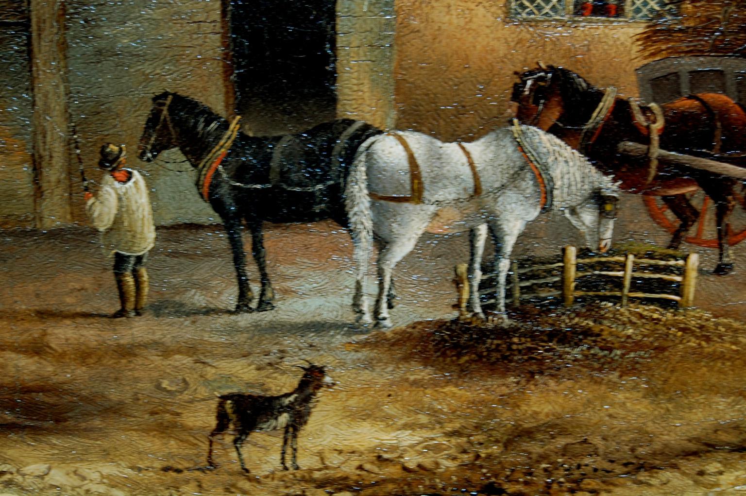 English 19th Century Georgina Lara Original Oil on Canvas -Suffolk Village Scene 3